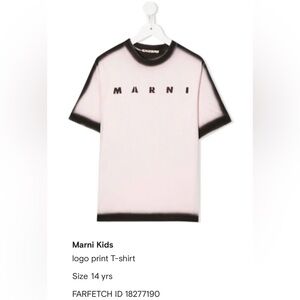 Marni Big Kids Logo Print T Shirt Size 14 Brand New w/ Tags